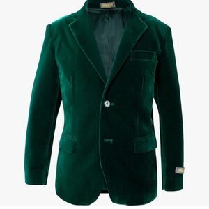 Spring Motion velvet blazer in emerald green